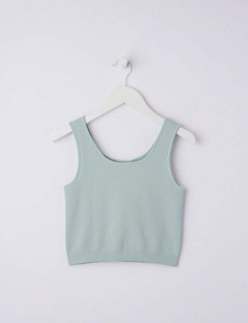 SUPERFIT GIRL Ribbed Seamless Crop Tank Top, Dawn product photo