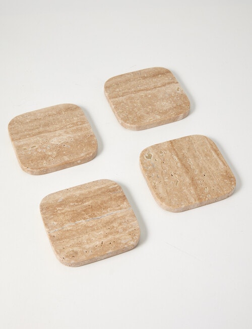 Amy Piper Mia Coaster, Set of 4, Travertine product photo