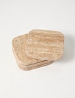 Amy Piper Mia Coaster, Set of 4, Travertine product photo View 03 S