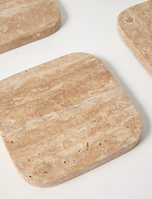 Amy Piper Mia Coaster, Set of 4, Travertine product photo View 04 L