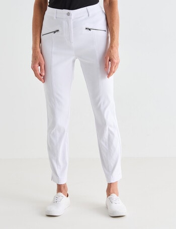 Ella J 7/8th Bengaline Pant, White product photo