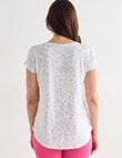 Ella J Animal Print Boxy Crew Neck Short Sleeve Tee, White product photo View 02 S