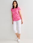 Ella J Etching Boxy Crew Neck Short Sleeve Tee, Pink product photo View 03 S