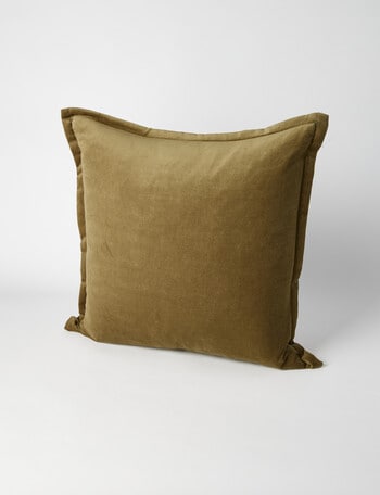 HAVEN Home Décor Cotton Velvet Cushion, Olive product photo