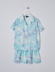 Sleep Squad Marble Satin PJ Set, Mint, 8-16 product photo