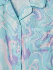 Sleep Squad Marble Satin PJ Set, Mint, 8-16 product photo View 02 S