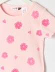 Sleep Mode Rib Tee Short PJ Set, Pink, 2-8 product photo View 02 S