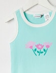 Sleep Mode Floral Rib Tank PJ Set, Mint, 2-8 product photo View 02 S