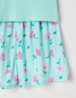 Sleep Mode Floral Rib Tank PJ Set, Mint, 2-8 product photo View 03 S