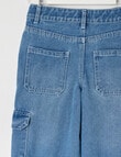 Mac & Ellie Denim Cargo Pant, Light Blue product photo View 02 S