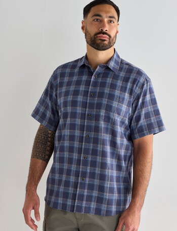 Logan Garang Check Short Sleeve Shirt, Chambray product photo