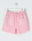 Mac & Ellie Paperbag Waist Short, Fondant Pink product photo View 02 S