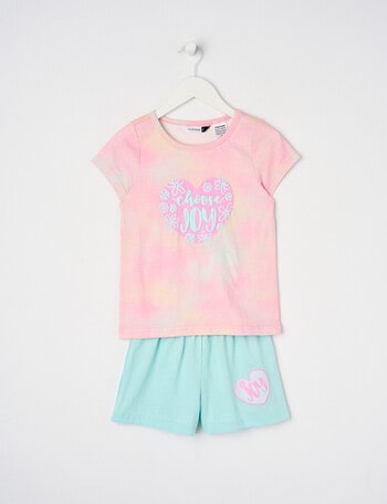 Sleep Mode Choose Joy Splotch Print Knit Short PJ Set, Pink, 2-8 product photo