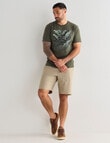 Kauri Trail Print T-Shirt, Khaki Marle product photo View 03 S