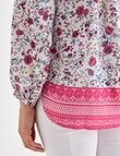 Ella J Border Print Long Sleeve Top, Pale Pink product photo View 05 S