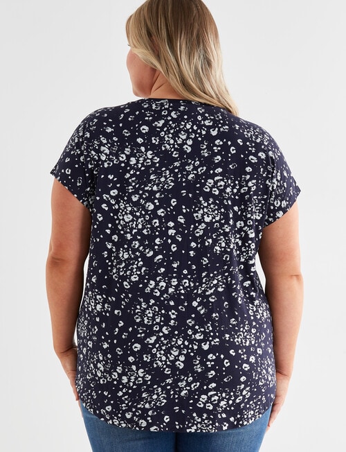 Studio Curve Boxy Tee with Foil Animal, Navy product photo View 02 L