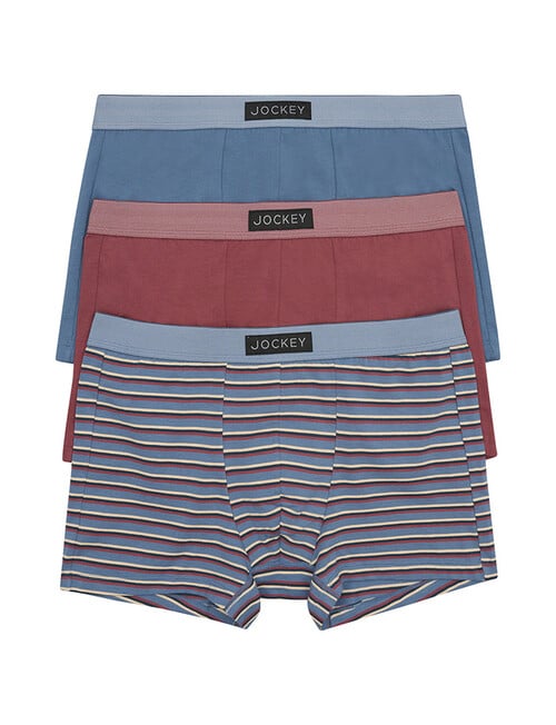 Jockey Comfort Stripe Trunk, 3-Pack, Clay Red, Dark Mist & Resort Stripe product photo