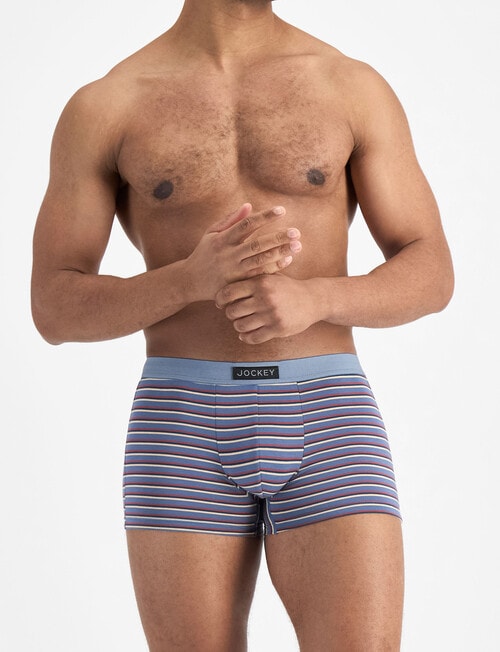 Jockey Comfort Stripe Trunk, 3-Pack, Clay Red, Dark Mist & Resort Stripe product photo View 03 L