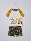 Sleep Mode Dig Sleep Digger Knit Short PJ Set, Mustard, 2-8 product photo