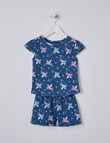 Sleep Mode Starry Sky Unicorn Knit Short PJ Set, Blue, 2-8 product photo