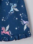 Sleep Mode Starry Sky Unicorn Knit Short PJ Set, Blue, 2-8 product photo View 02 S