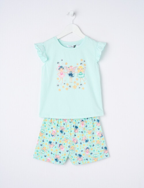 Sleep Mode Fairy Floss Friends Knit Short PJ Set, Mint, 2-8 product photo