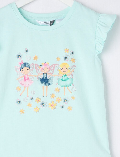 Sleep Mode Fairy Floss Friends Knit Short PJ Set, Mint, 2-8 product photo View 02 L