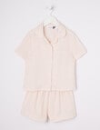 Sleep Mode Stripe Linen Viscose PJ Set, Dusty Pink & Vanilla, 2-8 product photo