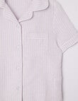 Sleep Mode Stripe Linen Viscose PJ Set, Lilac & Vanilla, 2-8 product photo View 02 S