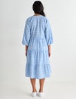 Zest Gingham Tiered Dress, Periwinkle product photo View 02 S