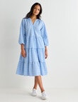 Zest Gingham Tiered Dress, Periwinkle product photo View 03 S