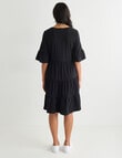 Zest Slub Knit Midi Tiered Dress, Black product photo View 02 S