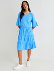 Zest Slub Knit Midi Tiered Dress, Periwinkle product photo View 05 S