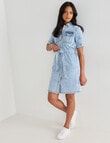 Denim Republic Button Through Denim Dress, Light Wash product photo View 03 S