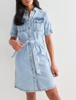 Denim Republic Button Through Denim Dress, Light Wash product photo View 04 S