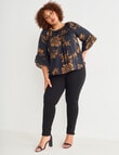 Studio Curve Floral Smock Top, Gold product photo View 03 S