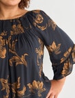 Studio Curve Floral Smock Top, Gold product photo View 04 S