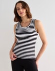 Bodycode Stripe Rib Tank Top, Black & White product photo