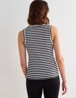 Bodycode Stripe Rib Tank Top, Black & White product photo View 02 S