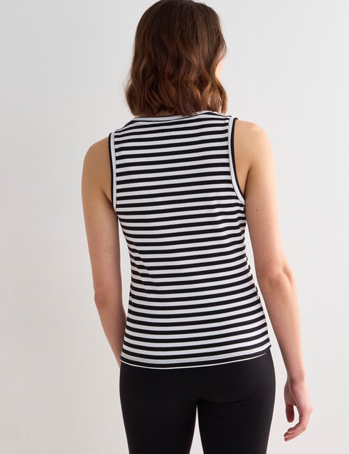 Bodycode Stripe Rib Tank Top, Black & White product photo View 02 L