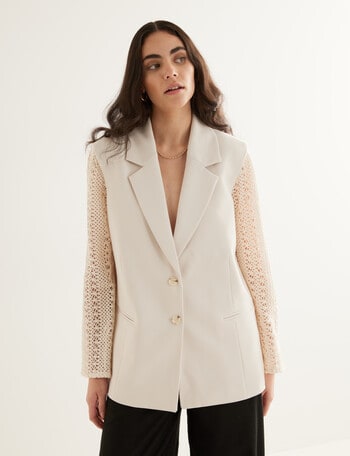 State of play Zuri Lace Sleeve Blazer, Dove product photo