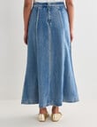 Denim Republic Panelled Maxi Denim Skirt, Mid Blue product photo View 02 S