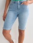 Denim Republic Denim Knee Length Short, Light Wash product photo View 04 S