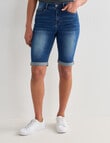 Denim Republic Denim Knee Length Short, Blue Wash product photo