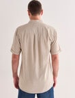 Chisel Linen Blend Short Sleeve Shirt, Taupe product photo View 02 S