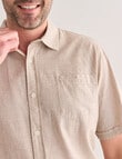 Chisel Linen Blend Short Sleeve Shirt, Taupe product photo View 04 S