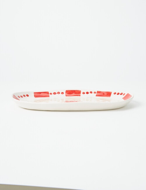 Bosa Coastal Pohutukawa Platter, 27cm, Cream & Red product photo View 03 L