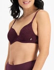 Berlei Because Lace Lightly Lined Bra, Sangria Wine, B-E product photo View 02 S