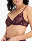 Berlei Because Lace Lightweight Bra, Sangria Wine, B-F product photo View 02 S