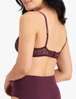 Berlei Because Lace Lightweight Bra, Sangria Wine, B-F product photo View 03 S